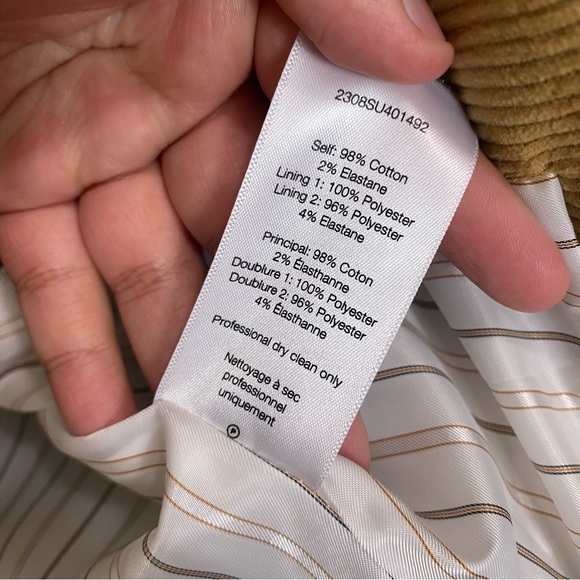 Veronica Beard Miller Dickey Jacket Blazer Corduroy Elbow Patch Camel Tan Sz 14? - Picture 13 of 15